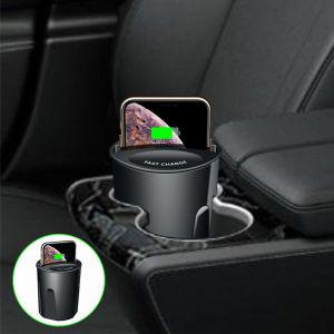 차량용 릴 충전기 도크 텀블러 컵 홀더용 무선 충전 아이폰 13 12 삼성 S21 20/10 휴대용 QI USB C 타입