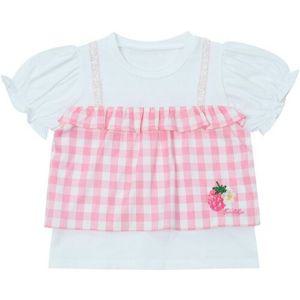 [AK백화점][프렌치캣]핑크 체크 뷔스티에 티셔츠Q42DBT160여아동등원룩예쁜반팔티셔츠