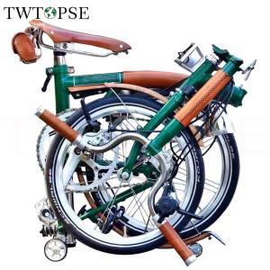 TWTOPSE 수제 가죽 자전거 프레임 스템 스트립 보호 커버, 브롬톤 접이식 케이스