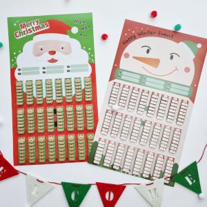 겨울 뽑기판 -  눈사람, 산타, 크리스마스 추억의 종이뽑기 행상이벤트축제 방학놀이칭찬
