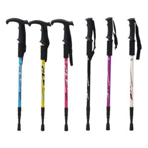 안전한 산행 등산용 지팡이 가벼운 접이식 두랄루민 6061 등산 스틱 일자형 T자형 2P 1세트