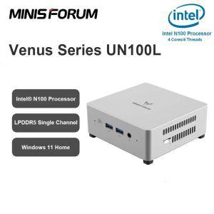 ddr38g MINISFORUM 미니 PC 데스크탑 컴퓨터 인텔 ADLN 프로세서 윈도우 11 가정용 UN100L LPDDR5 N100 16G