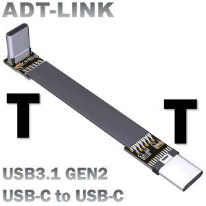 FPV 차폐 USB 31 C타입 90 도 어댑터 FPC 리본 플랫 USB C타입 케이블 수수 3A Gen2x1 10Gbps 5cm300cm