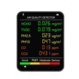 미세먼지측정기 6 in 1 다기능 공기질 감지기 PM2.5 PM10 HCHO TVOC CO CO2 포름알데히드 모니터 LCD 디스