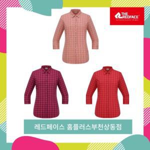 레드페이스 HC01 AS벤트체크7부우먼셔츠 여성 봄 가을 7부셔츠 7부남방 스판 등산셔츠