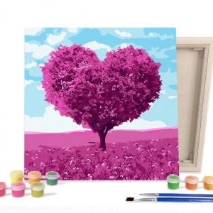 DIY 페인팅 그림 그리기 색칠하기 캔버스 핑크 하트트리 25X25