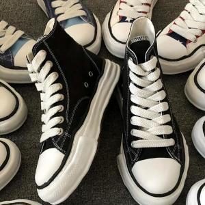 Mihara Dissolution MMY 두꺼운 바닥 캔버스 신발 스니커즈 커플 보드 야스히로 남성 캐주얼 오리지널 블랙