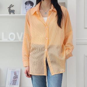 [브이와이][VY] 여자 롱슬리브 비침 레이어드용 노랑색 셔츠