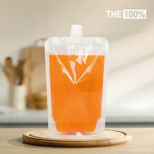 THE100% 스파우트 파우치 투명 음료파우치 쥬스팩 음료팩 500ml 15파이 50매