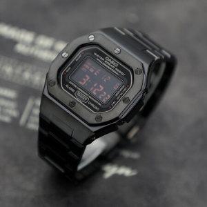지샥 커스텀 시계 시리즈 DW5600 스퀘어 일체형 블랙 메탈케이스 공구포함_MC