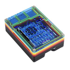 라즈베리 파이 5 용 케이스 인클로저 투명 레인보우 보호 케이스 GPIO PCIe DSI CSI