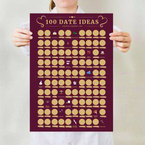 파티 용품  100 날짜 긁어내기 포스터 100 커플 사이의 물건 긁힘 포스터 커플 게임 날짜 밤 아이디어 발렌