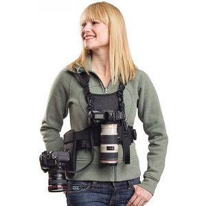 Nicama Multi Camera Carrying Chest Harness Vest System with Side Holster and Secure Straps for Canon