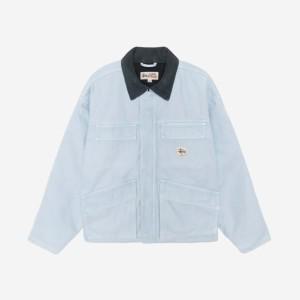 스투시 워시드 캔버스 샵 자켓 라이트 블루 Stussy Washed Canvas Shop Jacket Light Blue