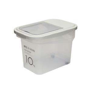 씨밀렉스 쌀통 라이스키퍼, 투명 아이보리, 10kg (제습제+계량컵 포함)