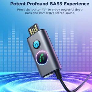 Bluetooth5.3 수신기 송신기 3.5mm 선 오디오 댑터 AUX 음악 핸즈프리 통화 스피커 낮은 ping