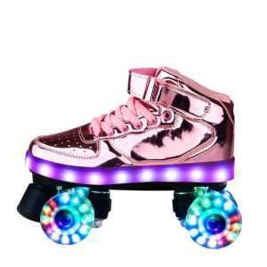 LED 롤러 스케이트 인라인 브레이드 신발 성인 여아용 운동화 청소년 바퀴휠 라이트 슈즈 충전
