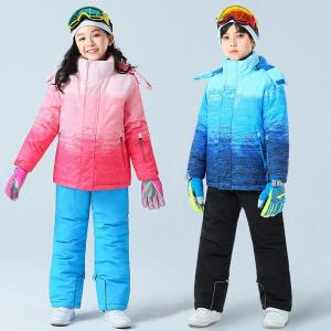아동용 따뜻한 방풍 스키 재킷 30 보온 복오버롤 버튼복바지