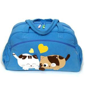 타마시로 핸드메이드 고양이 캐릭터 여행가방/기저귀가방/보조가방/더플백/천연염색