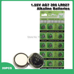 코인 버튼 셀 AG7 알카라인 배터리, 20x1.55V 볼트, LR927 LR927W S28 SP395 SR57 SR57L SR927 SR927SW SR9