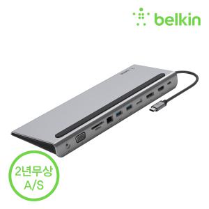 [벨킨] 11in1 USB C타입 멀티 허브 독 100W 충전 HDMI VGA 이더넷 노트북 거치대형 INC004bt 맥