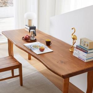 통원목 비담 책상 원목테이블2600  원목식탁 회의테이블 8인용 우드슬랩 카페테이블