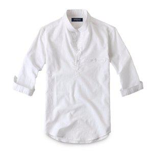 [제이앤몰스]칠부 린넨 헨리넥 남성 셔츠 남자 남방 여름 와이셔츠