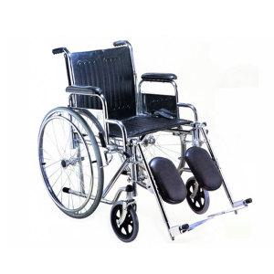 고급형 생고무 통 타이어 알루미늄 접이식 수동 휠체어 탄탄 거상형 휠체어 WYK902C-43