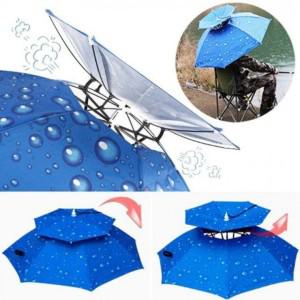 더블 핸즈 프리 모자 우산 2단우 양산 우양산 햇빛 가리개 낚시 캠핑 등산