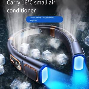 샤오미 걸이식 목 선풍기 디지털 디스플레이 파워 블레이드리스 넥밴드 선풍기 휴대용 여름 에어 쿨러 USB