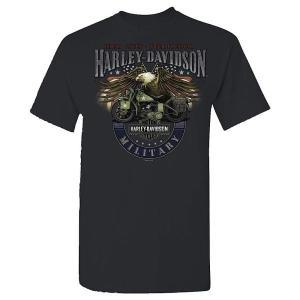 Harley-Davidson Military - 남성용 스모크 그레이 그래픽 티셔츠 해외 투어 | 독수리 자전거, 그레이., Me