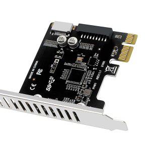 PC PCI-E to USB 3.0 C 타입 전면 패널 어댑터 PCI-E to USB 3.0 허브 분배기 확장 카드 19 핀