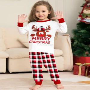 패밀리룩 가족 어린이 가족용 크리스마스 잠옷 매칭 의상 어머니 사슴 프린트 룩 의류 세트