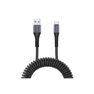 차량용 C타입 스프링 USB 고속충전케이블 36W A to C 꼬임방지 코일 옵시디언 881898 J
