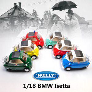 BMW 다이캐스트 모형 프라모델  1:18 자동차 Isetta 시뮬레이터 클래식 모델 장난감 선물 공예 장식 컬렉션