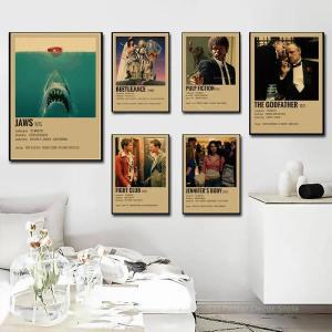 피포페인팅 빈티지 클래식 영화 포스터 파이트 클럽 턱 크래프트 종이 프린트, 홈 룸 바 카페 시네마 장식,