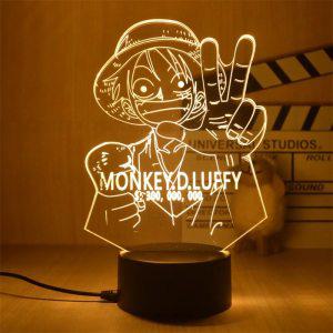 몽키 원피스 한정판 캐릭터 피규어 로로노아 조로 루피 나미 애니메이션 야간 조명 액션 3D LED 테이블 램