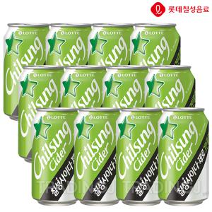 롯데 칠성 사이다 제로 그린플럼 355ml 12개 뚱캔 탄산 음료수 매실 업소 도매