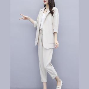 여성 여름 자켓 밴딩 팬츠 투피스 여성정장 30대 양복