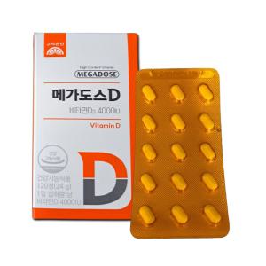 고려은단 메가도스D 비타민D3 4000IU 200mg x 120정 x 1개 JJ몰