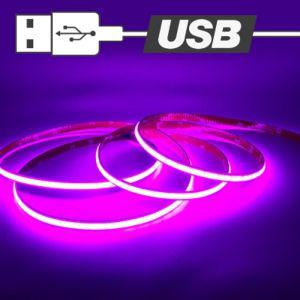USB전원타입 COB 면발광 LED바 핑크LED자동차조명 라이트 LED 차량용LED USBLED COBLED 용LED