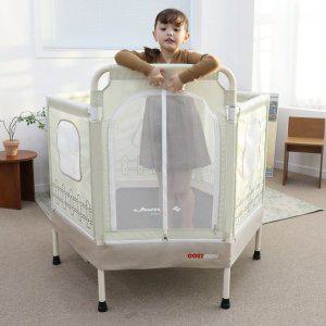 [토이원]유아트램펄린 토이원 코지 인디오 120 (크림) 창문형 안전망 분리형  유아 방방이 어린이