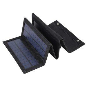[타임딜] 휴대용 접이식 태양열 충전기 USB 포트 태양광 보조배터리 야외 활동 10W 5V 전원