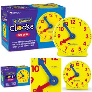 러닝리소스 모형 시계 소그룹 세트 아날로그 분 단위 측정 시간 보기 공부 학습 장난감 셋트