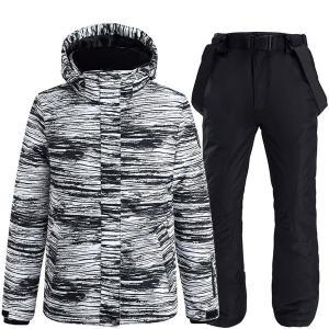 보드복팬츠 남자 스키 재킷 바지 보드 양복 따뜻한 겨울 의류 방풍 방수 통기성 후드