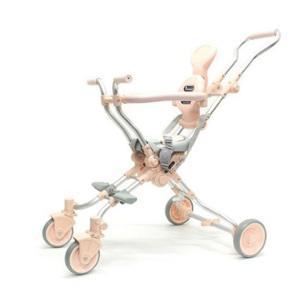 베이블퓨어리 3점식 안전벨트 원터치 브레이크 프리미엄 유아용 자전거유모차_핑크