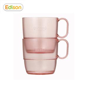 에디슨 친환경 에코젠 컵(핑크/2입/뚜껑 미포함)/유아컵