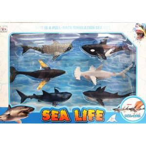 바퀴달린 고래 상어 돌고래 자동차형 바다 장난감 교육용 물고기인형세트