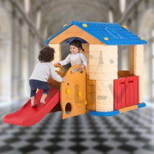 [신세계몰]쿠쿠토이즈 에듀플레이하우스3 놀이집 블루 (놀이집 미끄럼틀) 놀이방 유아 아기집