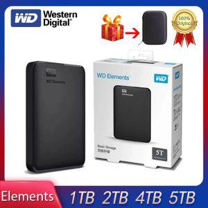 외장하드10tb WD Elements 휴대용 외장 하드 드라이브 데스크탑 PC 노트북용 USB 3.0 5TB 4TB 2TB 1TB